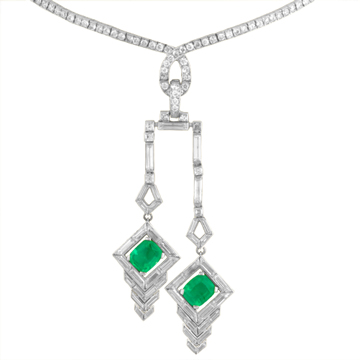 diamond necklace green