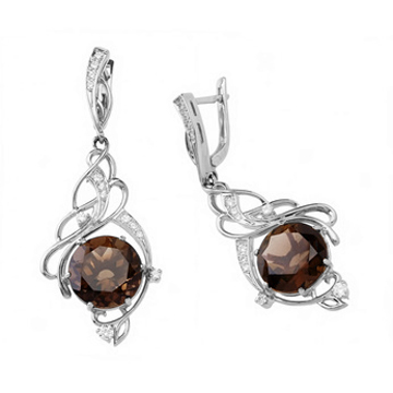 Jewelry earring isolated on the white background